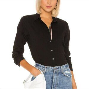 Velvet by Graham & Spencer  Black Cotton Button Up Long Sleeve Shirt XS